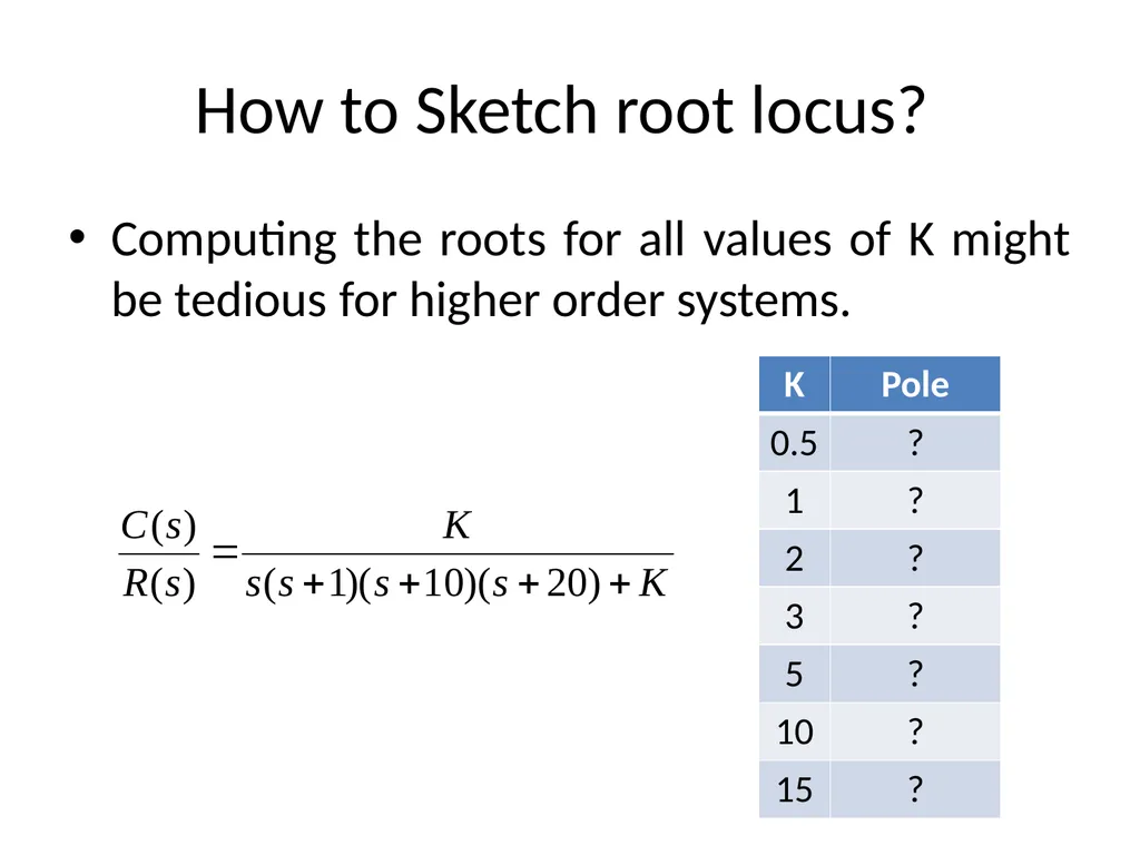 Digital and Non-Linear Control Root Locus Outline - slide 7 of 41