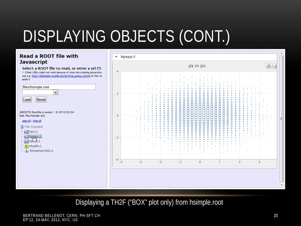Reading ROOT files in any browser ROOT I/O in - slide 20 of 30