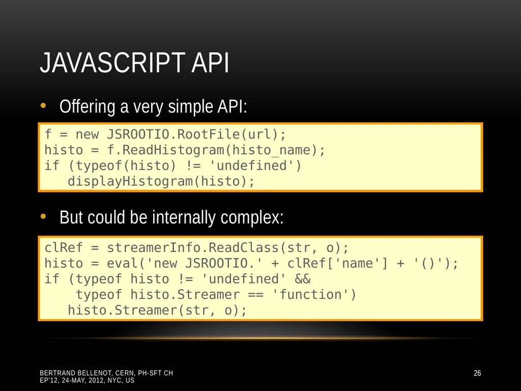 Reading ROOT files in any browser ROOT I/O in - slide 26 of 30