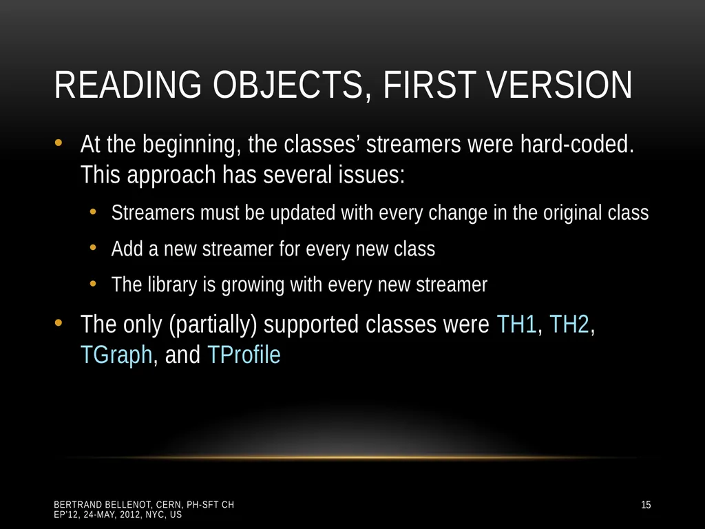 Reading ROOT files in any browser ROOT I/O in - slide 15 of 30