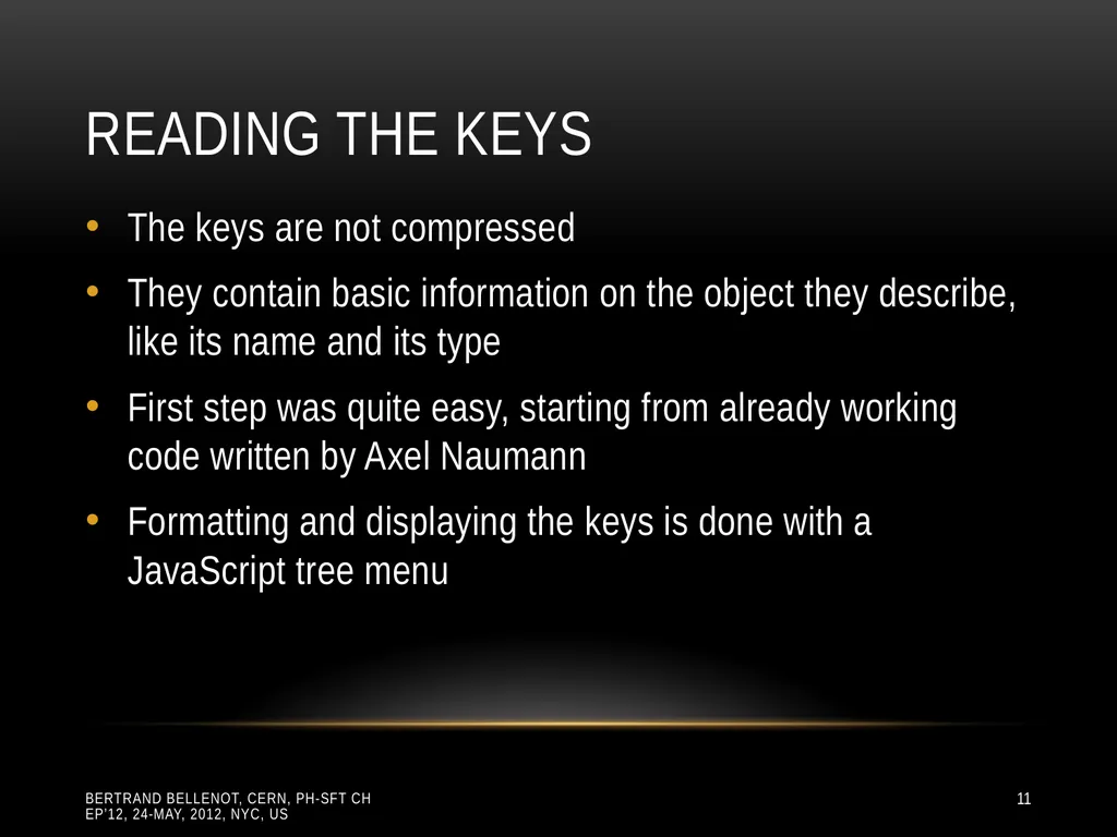 Reading ROOT files in any browser ROOT I/O in - slide 11 of 30