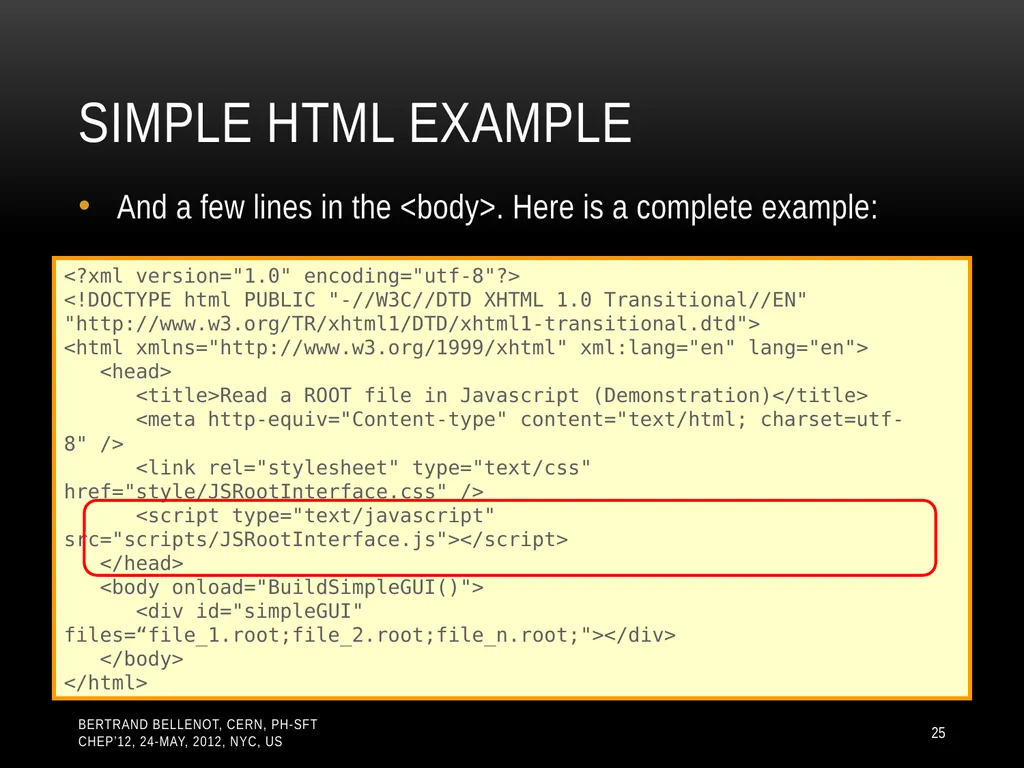 Reading ROOT files in any browser ROOT I/O in - slide 25 of 30