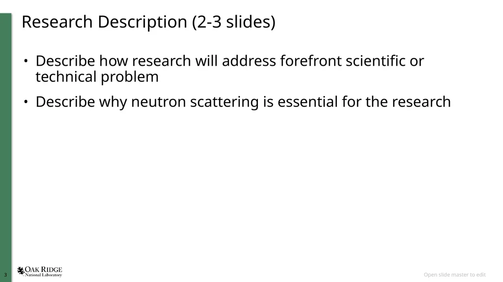 Project Title ORNL Mentor Date Overview Student: - slide 3 of 5