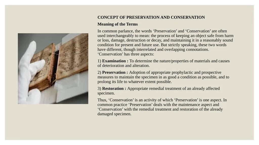 MLIS/1/CT/02 Unit 1: Preservation and conservation - slide 2 of 14