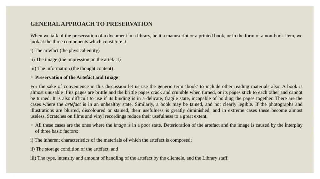 MLIS/1/CT/02 Unit 1: Preservation and conservation - slide 6 of 14