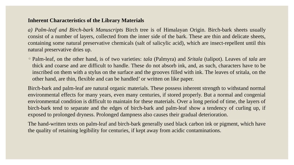 MLIS/1/CT/02 Unit 1: Preservation and conservation - slide 7 of 14