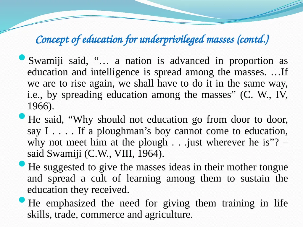 Vivekananda’s Vision of Education for Women and - slide 6 of 12