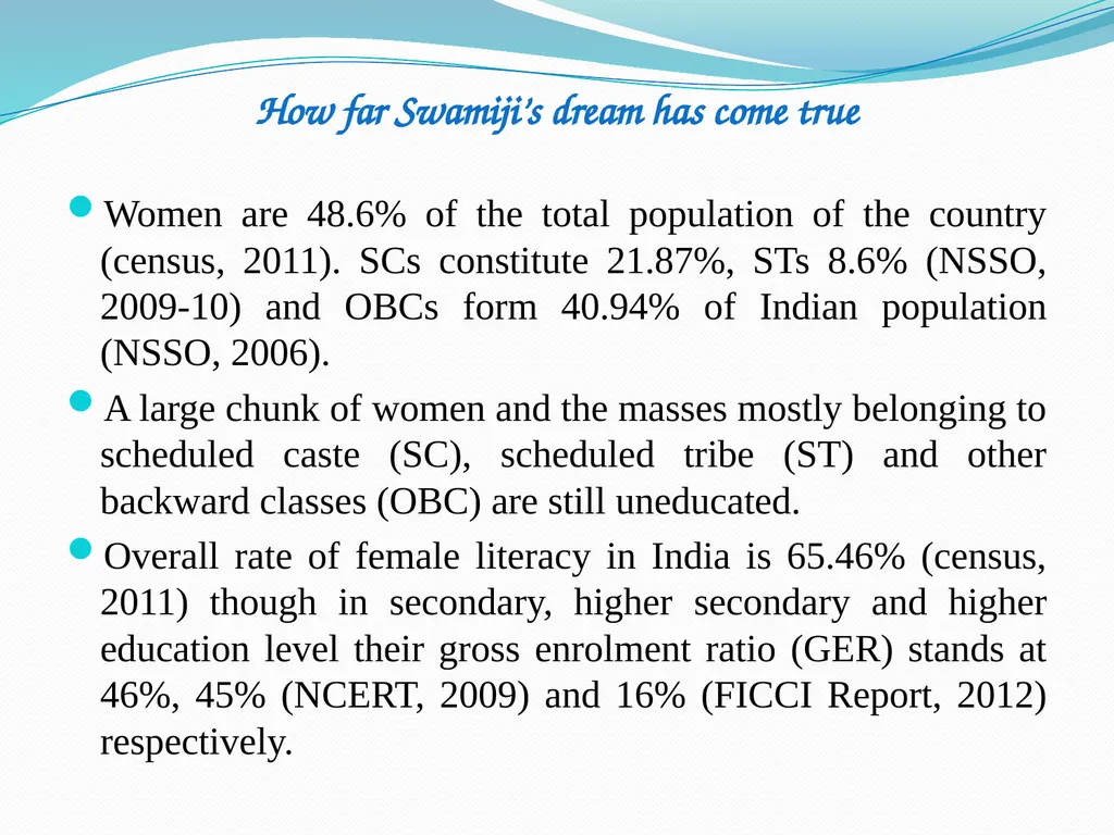 Vivekananda’s Vision of Education for Women and - slide 7 of 12