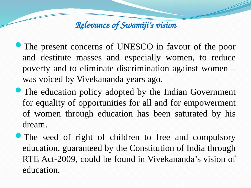 Vivekananda’s Vision of Education for Women and - slide 9 of 12