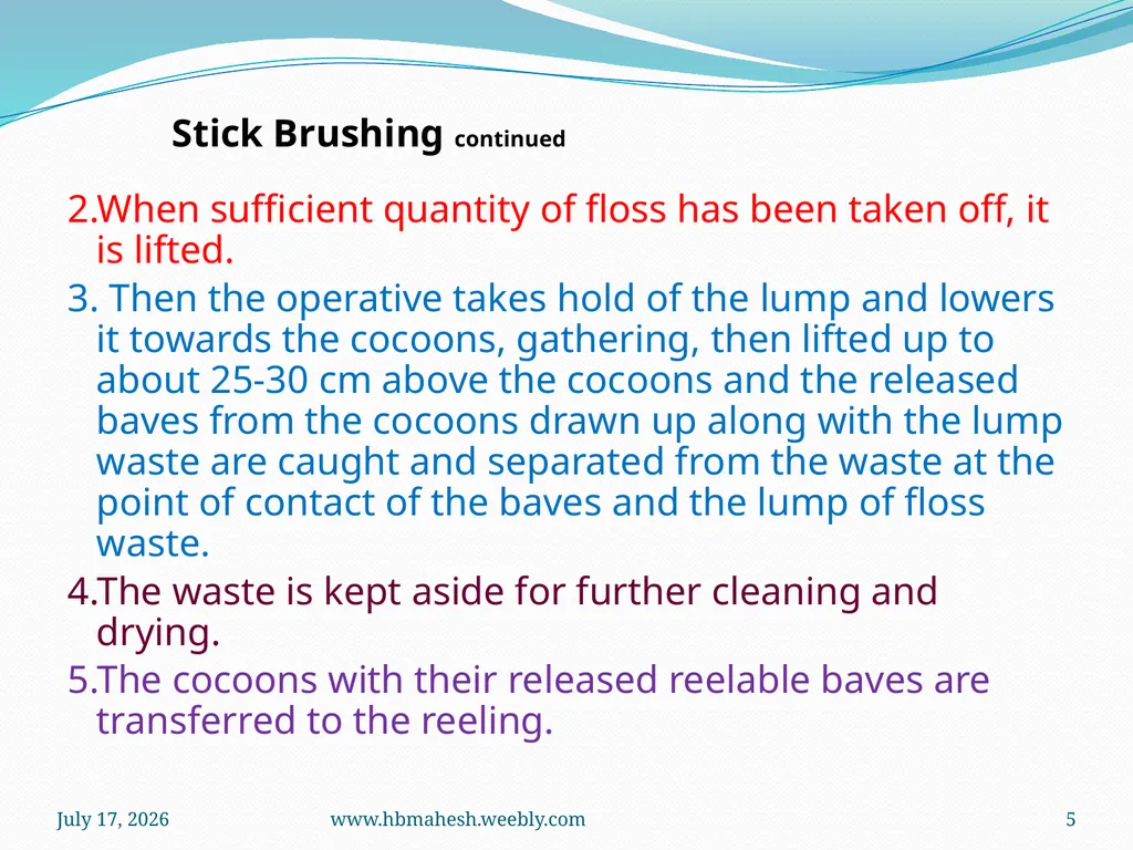 Cocoon Brushing Dr. Mahesha H B Associate - slide 5 of 10