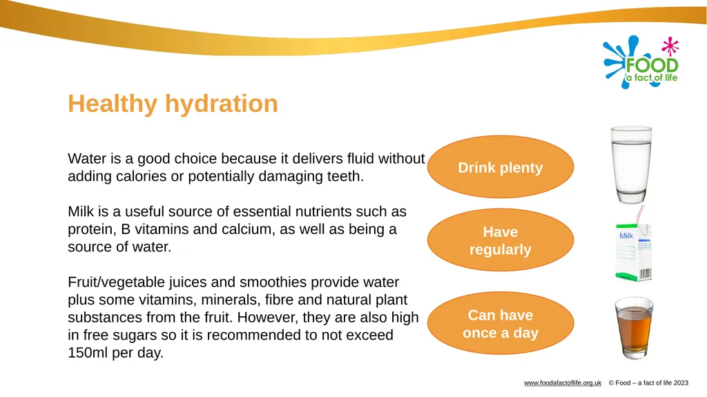 Hydration Water Our body is nearly two-thirds - slide 5 of 10