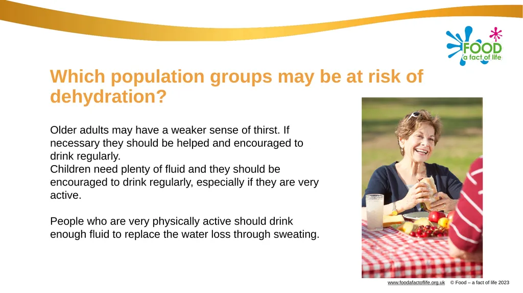 Hydration Water Our body is nearly two-thirds - slide 8 of 10
