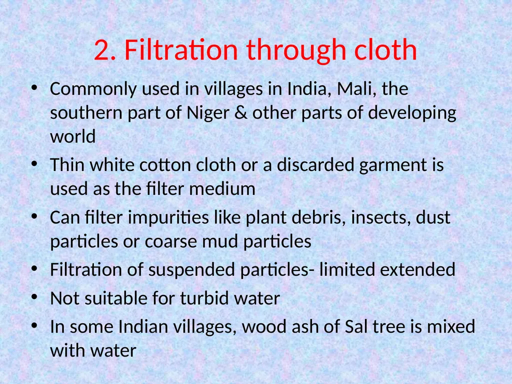TRADITIONAL WATER PURIFICATION TECHNIQUES - slide 5 of 8
