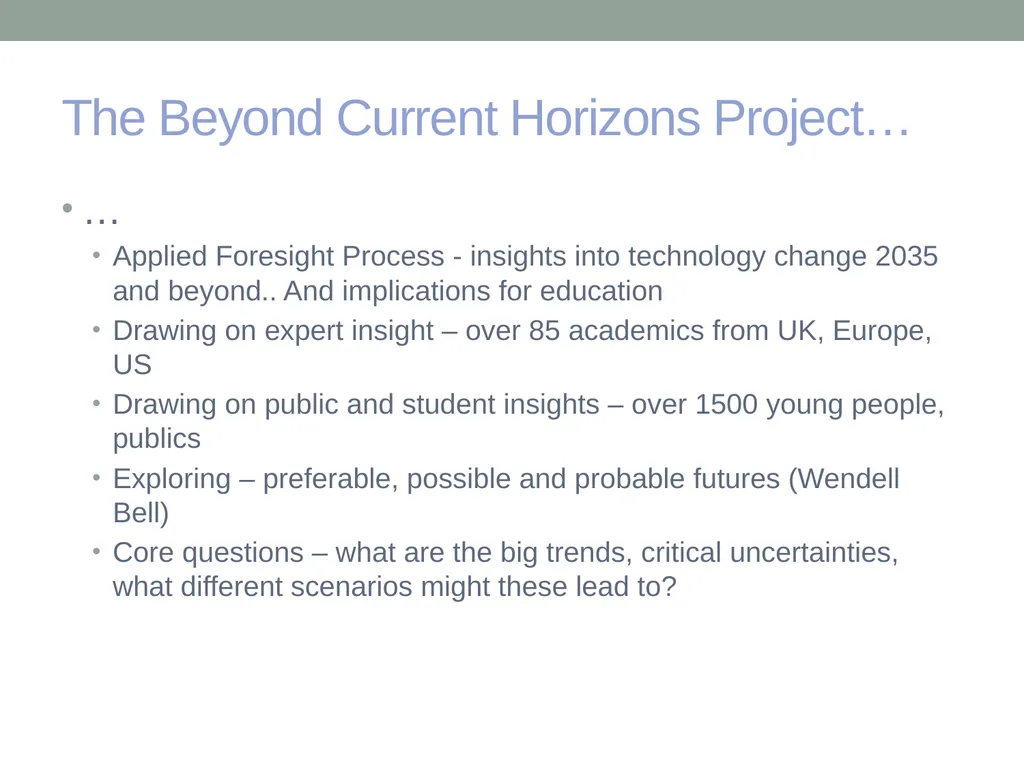 EDUCATION & ‘the FUTURE’ – exploring a problematic - slide 5 of 47