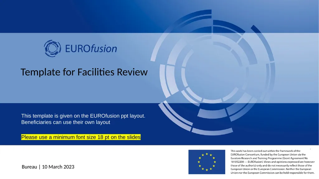 Template for Facilities Review Bureau | 10 March - slide 1 of 12