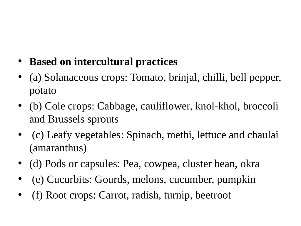 DAY 3 Classification of vegetable crops If the - slide 6 of 11