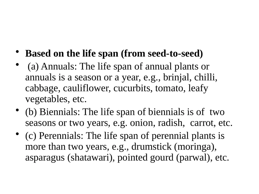 DAY 3 Classification of vegetable crops If the - slide 3 of 11
