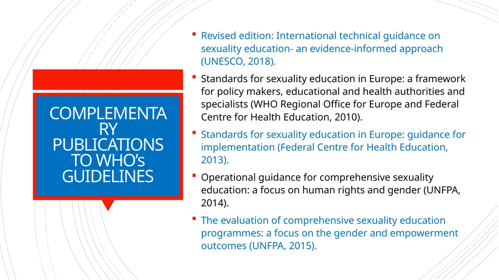 COMPREHENSIVE SEXUALITY EDUCATION (CSE) PROVISION - slide 7 of 8