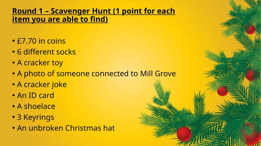 Mill Grove Christmas Day Games 2020 Following - slide 2 of 20