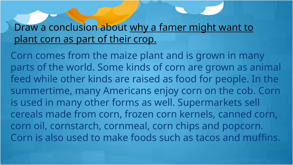 Drawing Conclusions Conclusions should be clearly - slide 2 of 6