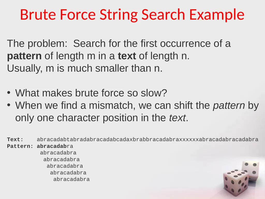 MA/CSSE 473 Day 25 Student questions String search - slide 3 of 20