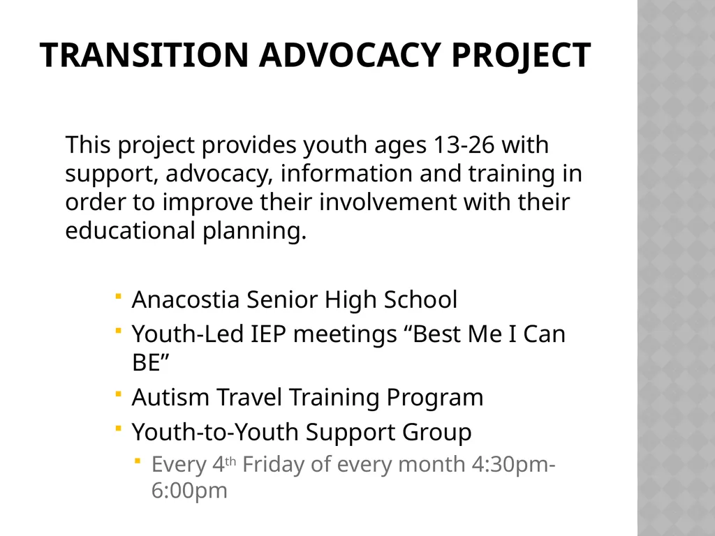 Overview of Advocates for Justice and Education - slide 7 of 18