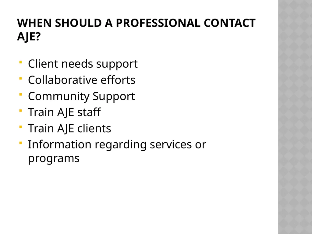 Overview of Advocates for Justice and Education - slide 14 of 18