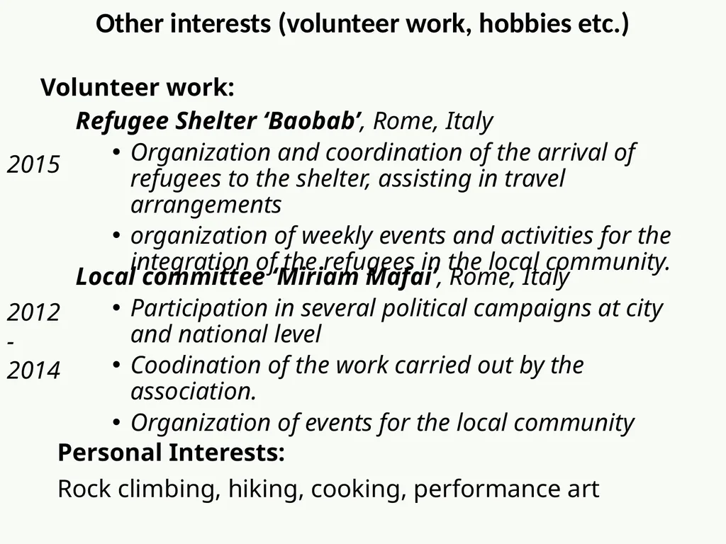 Personal presentation Fabio Parisi Mountain - slide 3 of 7