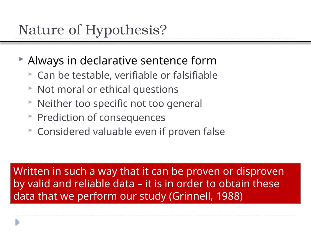 Constructing Hypothesis Week 7 Department of RS - slide 7 of 22
