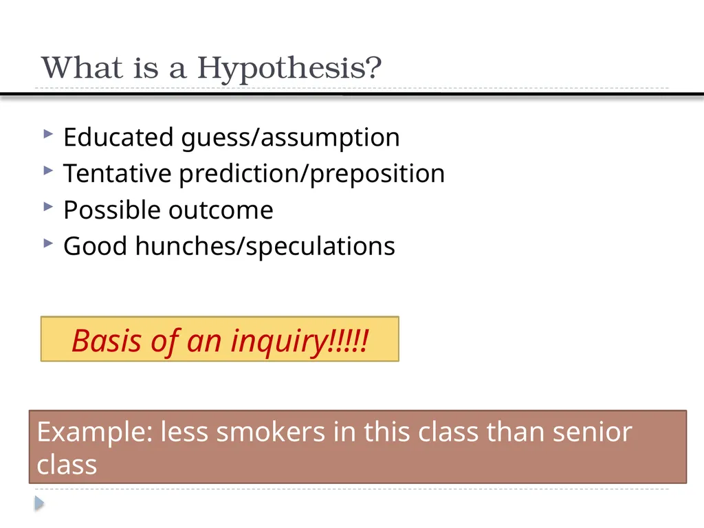 Constructing Hypothesis Week 7 Department of RS - slide 2 of 22