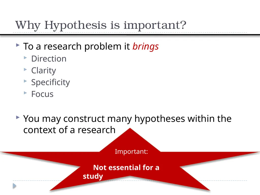 Constructing Hypothesis Week 7 Department of RS - slide 3 of 22