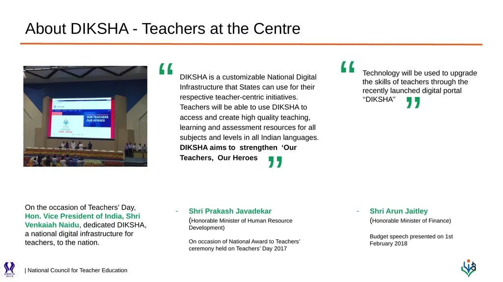 DIKSHA: Digital Infrastructure for Knowledge - slide 3 of 23