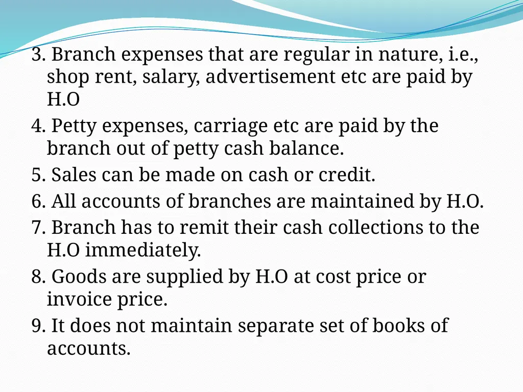 BRANCH ACCOUNTING Dependent Branches In any - slide 4 of 5