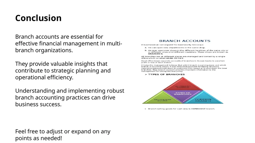 Branch Accounts Introduction to Branch Accounts - slide 11 of 11