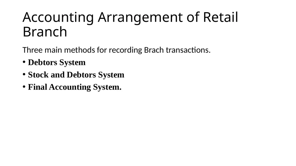 Chapter BRANCH ACCOUNTING Branch Definition: A - slide 6 of 20
