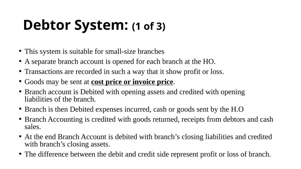 Chapter BRANCH ACCOUNTING Branch Definition: A - slide 7 of 20