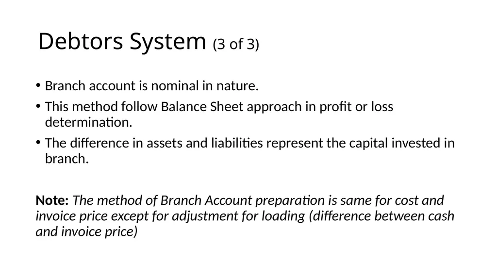 Chapter BRANCH ACCOUNTING Branch Definition: A - slide 9 of 20