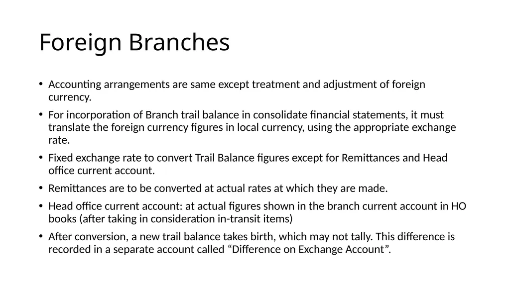 Chapter BRANCH ACCOUNTING Branch Definition: A - slide 18 of 20