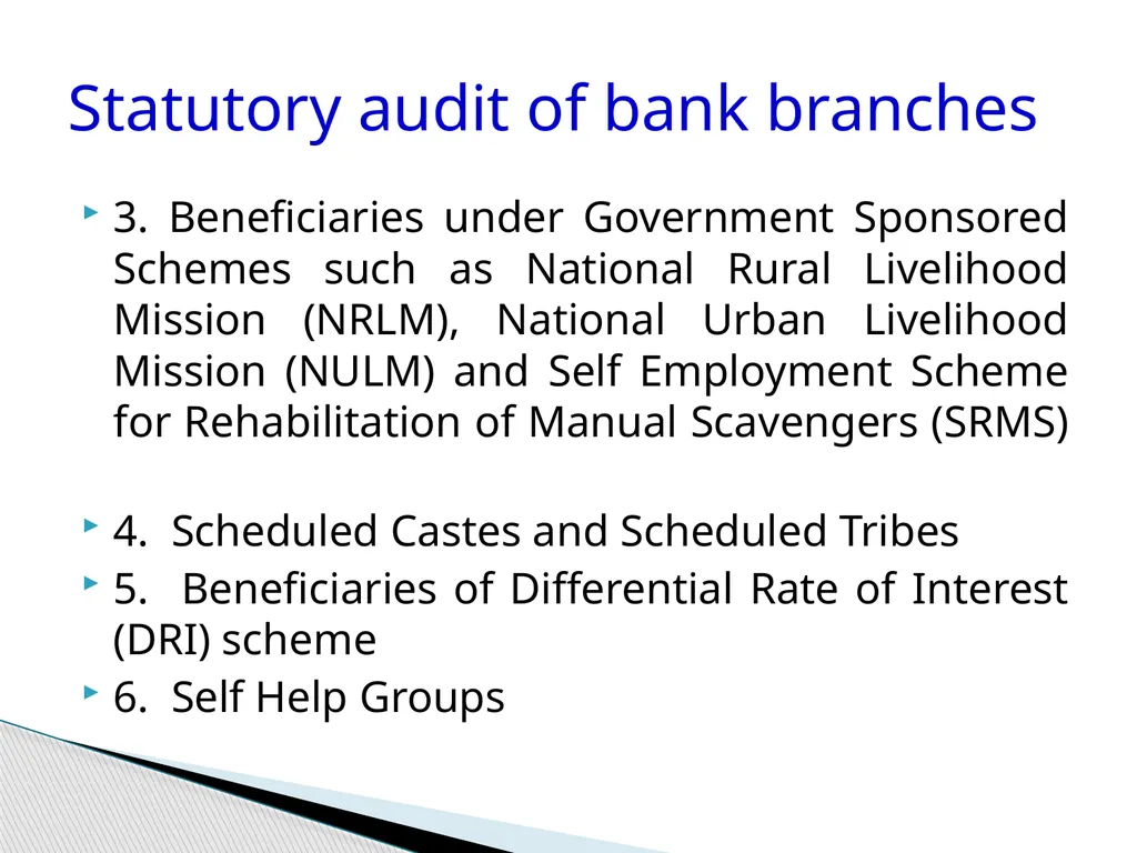 Audit of Agricultural and other priority sector - slide 134 of 136