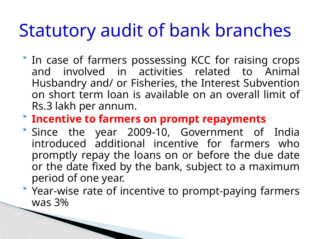 Audit of Agricultural and other priority sector - slide 81 of 136