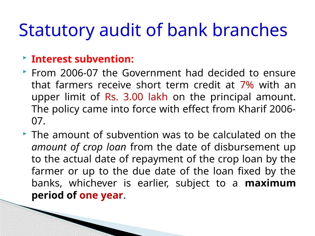 Audit of Agricultural and other priority sector - slide 75 of 136