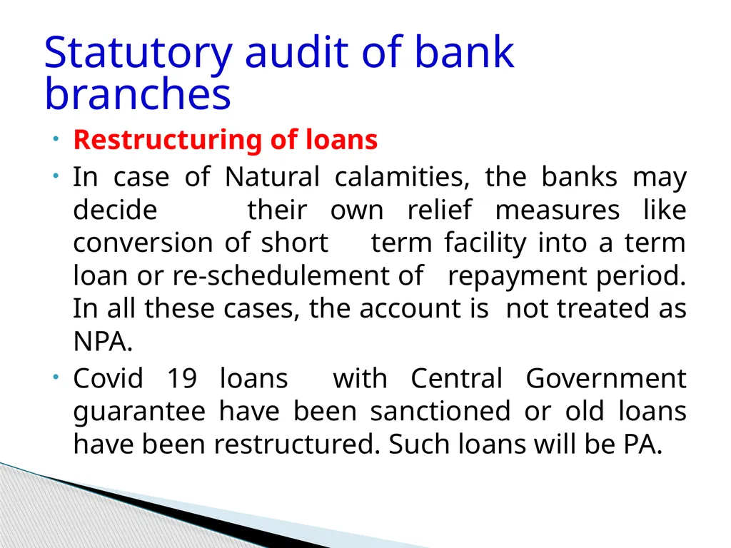 Audit of Agricultural and other priority sector - slide 102 of 136