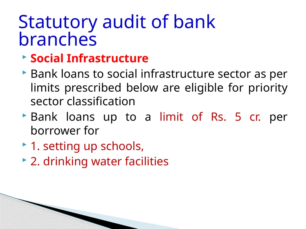 Audit of Agricultural and other priority sector - slide 127 of 136
