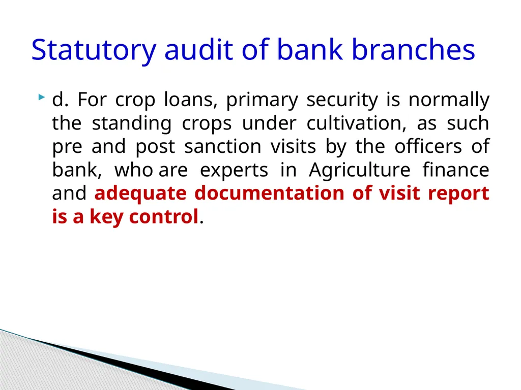 Audit of Agricultural and other priority sector - slide 27 of 136