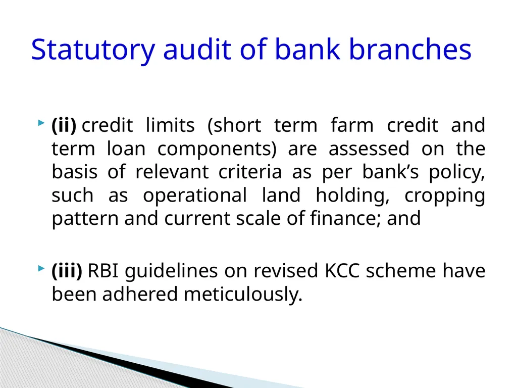 Audit of Agricultural and other priority sector - slide 34 of 136