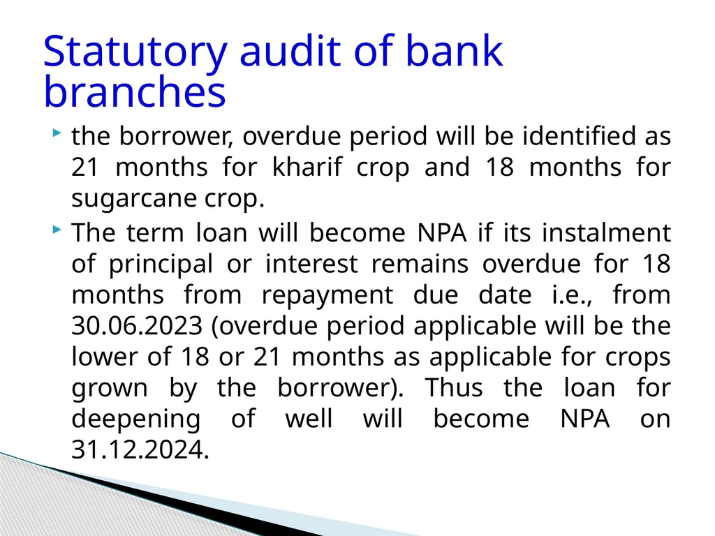 Audit of Agricultural and other priority sector - slide 101 of 136