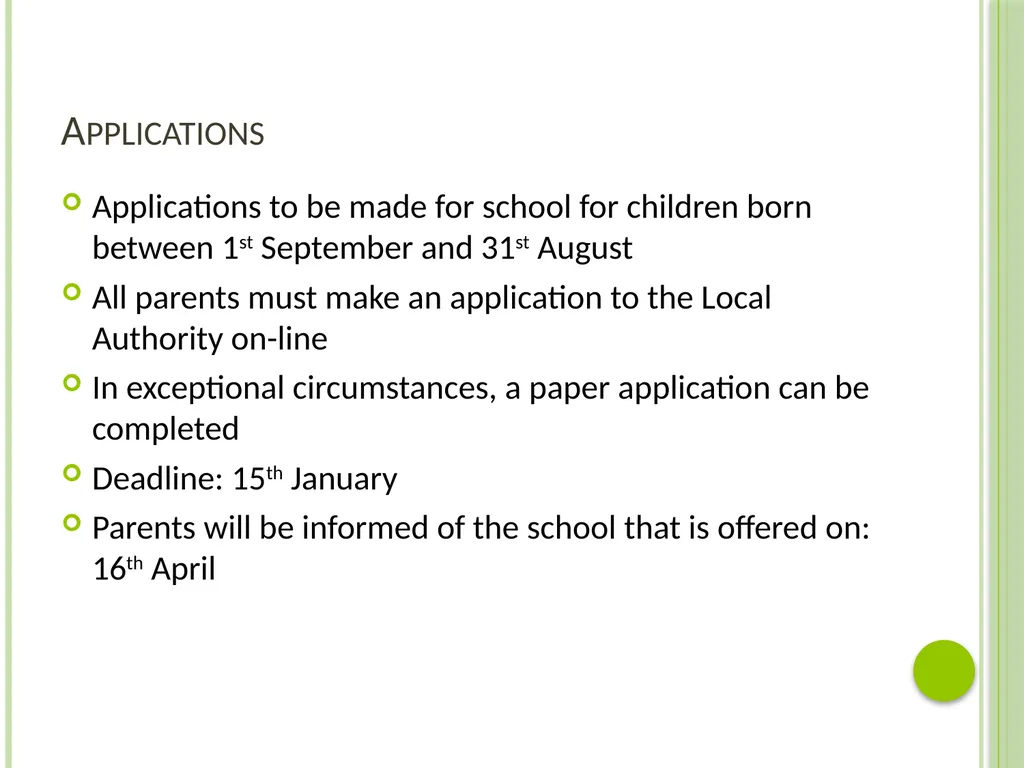 Waltham Forest Reception Transfer Information – - slide 10 of 15