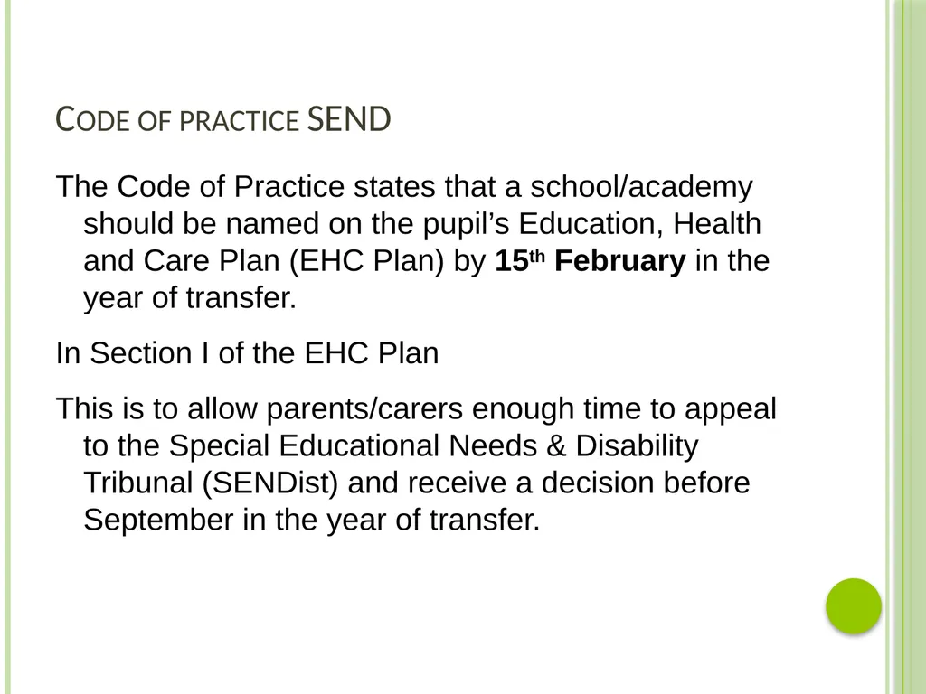 Waltham Forest Reception Transfer Information – - slide 3 of 15