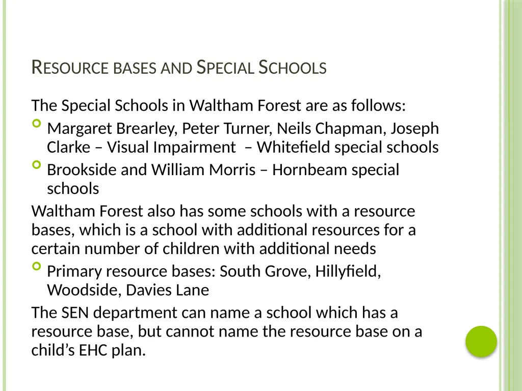 Waltham Forest Reception Transfer Information – - slide 14 of 15