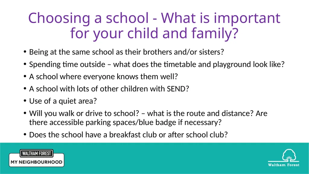 Waltham Forest School Age Transfer Event for - slide 6 of 15